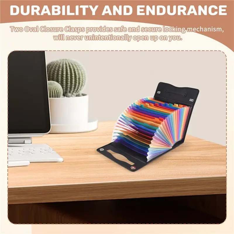 ABRI-24 Pockets Expanding File Folder Accordian File Organizer,Plastic Paper Document Receipt Organizer For Business, Office