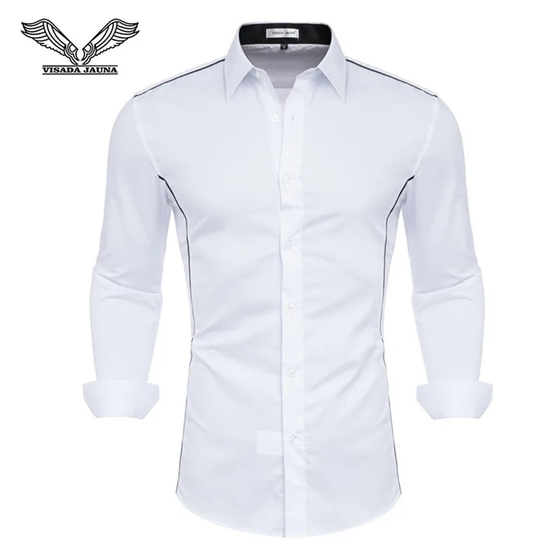 VISADA JUANA 2022 100% Cotton Mens Long Sleeve Dress Shirt High-quality Male Casual Regular-fit Tops Button Down Shirts Clothing