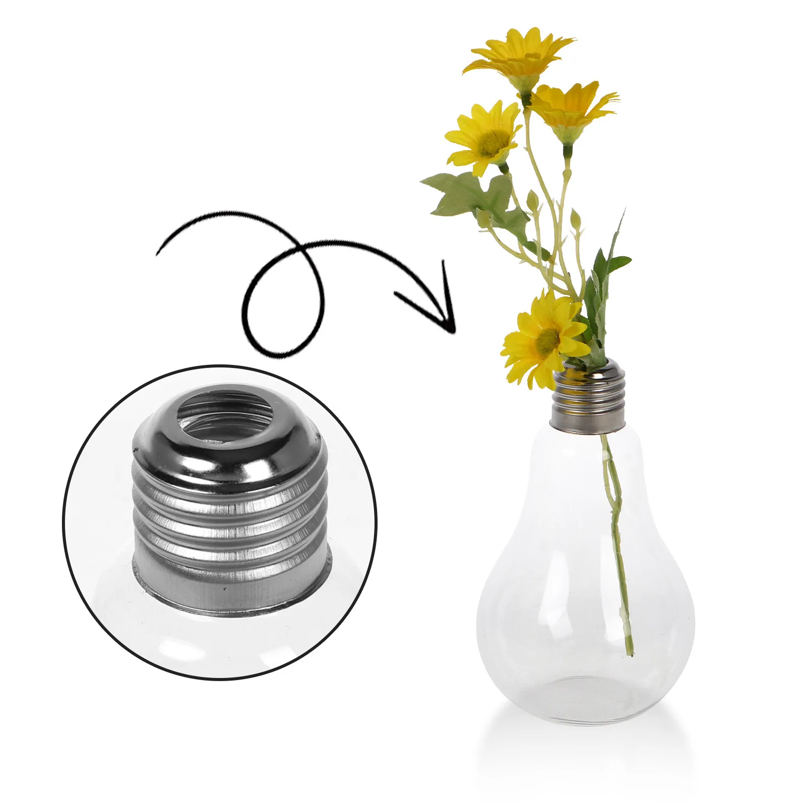 2Pcs Vintage Light Bulb Glass Vase Hydroponic Planter for Mini Hyacinth Air Plants Hanging Terrarium Decor Living Room Bedroom