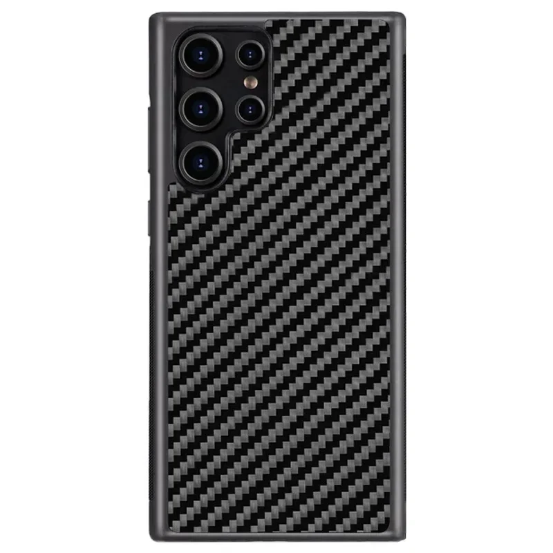 Mobile phone case Magnetic magnetic application  S24plus forged carbon fiber