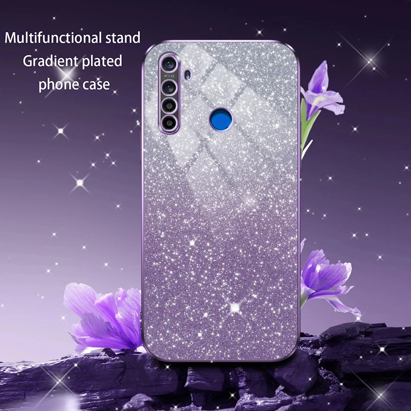 For OPPO Realme 5Pro Case Bling Luxury Electroplate Glitter Phone Case OPPO Realme 5 5i 5S 6i Soft TPU Bumper Clear Back Cover