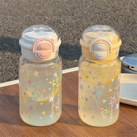 Portable 500ML Straw Cup Transparent Leakproof Travel Water Bottle Lightweight Plastic Clear Water Jugs