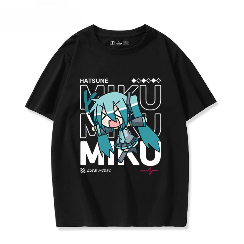 Hatsune Miku t-shirt periferica Virtual Idol stampa Cute Cartoon Cosplay Summer Casual Cotton Streetwear Tees regali di compleanno