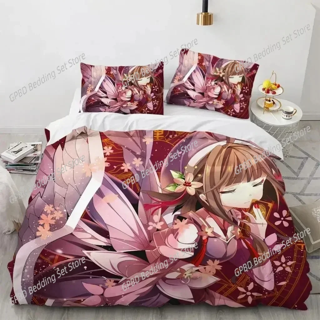 

Anime Cardcaptor Sakura Bedding Set 3D Printed Suitable for Bedroom Duvet Cover Set With Pillowcases Kids Home Textile