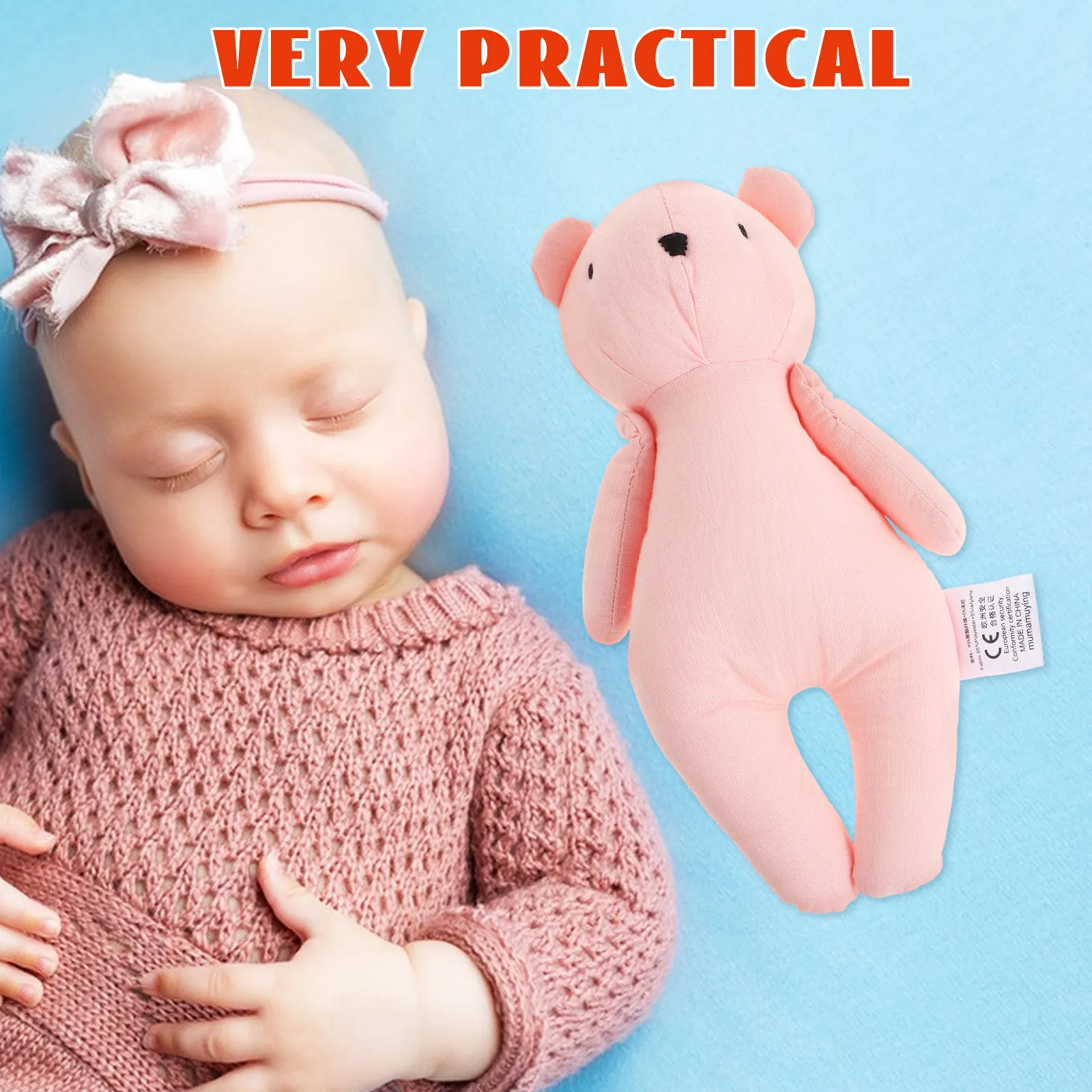 Soft Baby Stuffed Bear Comforter – Cute Snuggle Toy for Soothing Sleep & Infant Comfort