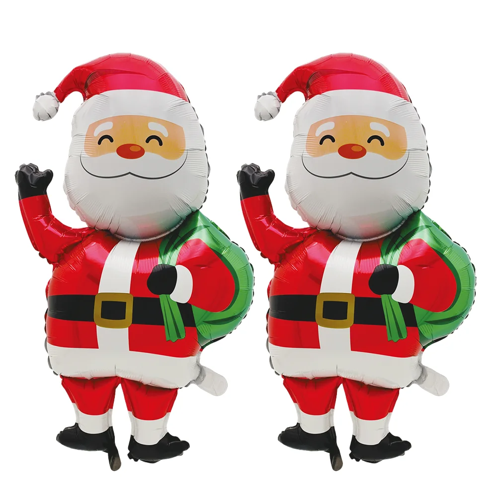 2er-Pack Weihnachtsmann-Luftballons, Weihnachtsmann-Folienballons, Weihnachtsballons, geeignet für Weihnachtsdekorationen, Weihnachtsfeier-Arrangements für Innen- und Außendekoration