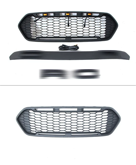 Good Quality ABS Front Middle Grill Racing Grills With LED Lights Fit For Ford Transit Custom 2014-2021