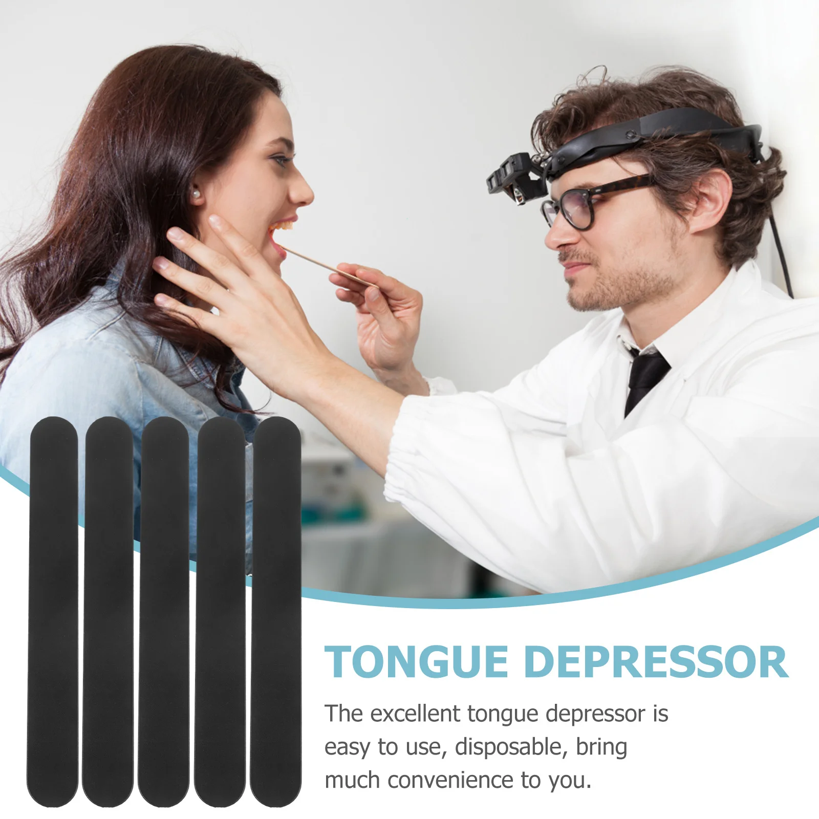 

25Pcs Plastic Tongue Depressor for Oral Care Professional Medical Teaching Tool Ergonomic Examination Sticks