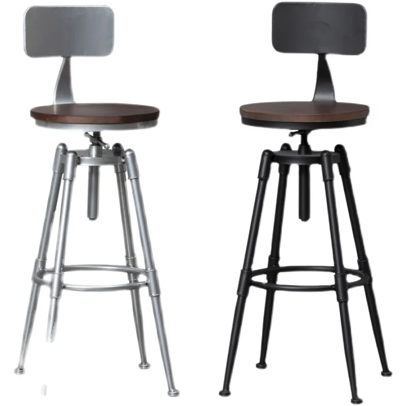 Banco de bar de couro com encosto alto, banco de bar simples para quarto, cozinha, luxo, alta banqueta alta para cozinha, conjunto de cadeiras de bar