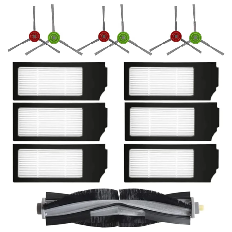 مجموعة ملحقات B46B لمحطة الشفط Ecovacs Ecovacs Deebot X1plus/Ecovacs Deebot T10 Plus، الفرشاة الرئيسية، المرشحات، الفرشاة الجانبية