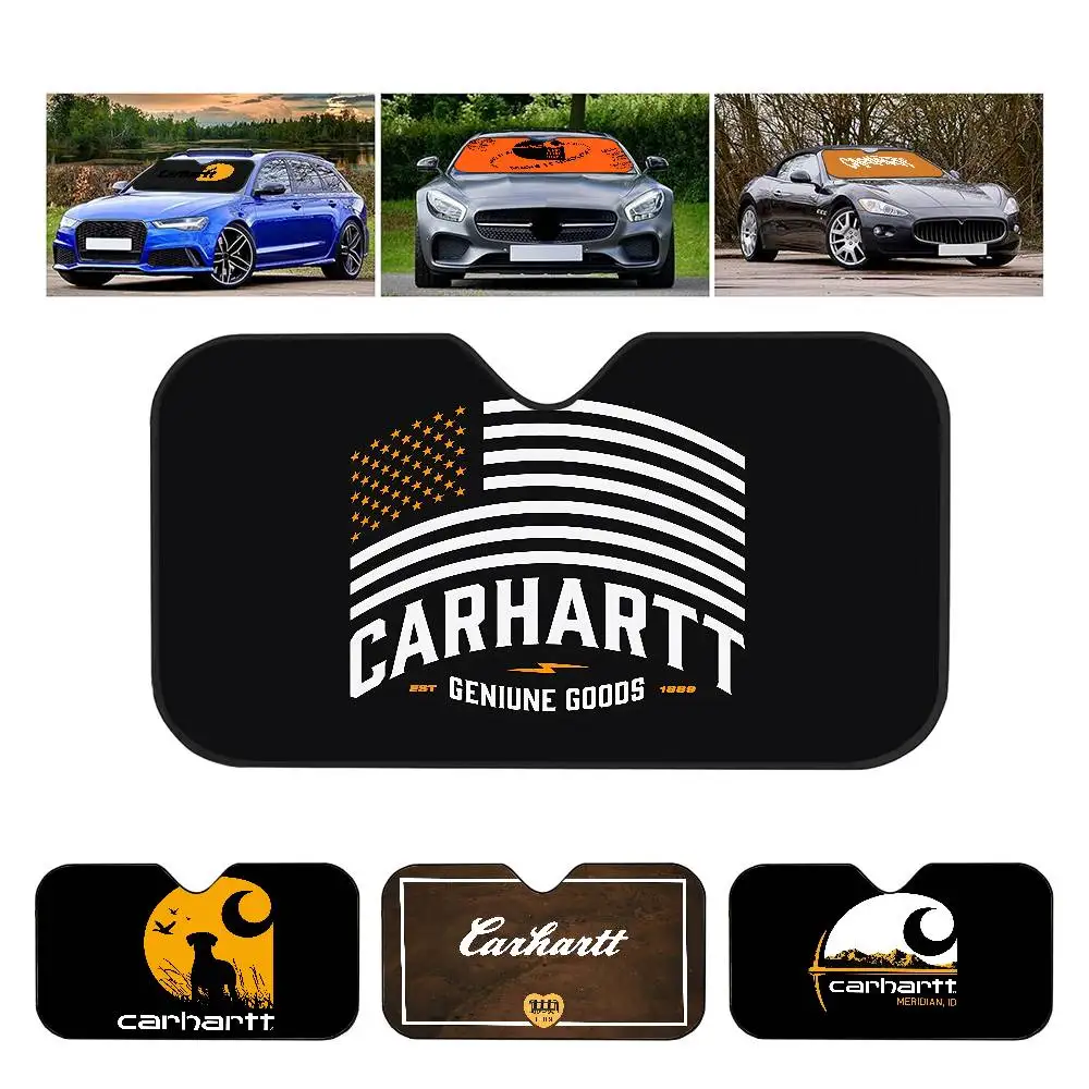 Parasol Plegable para Parabrisas de Coche con Logotipo C-Carhartt, Cubierta Protectora Anti-UV, Transpirable y Portátil