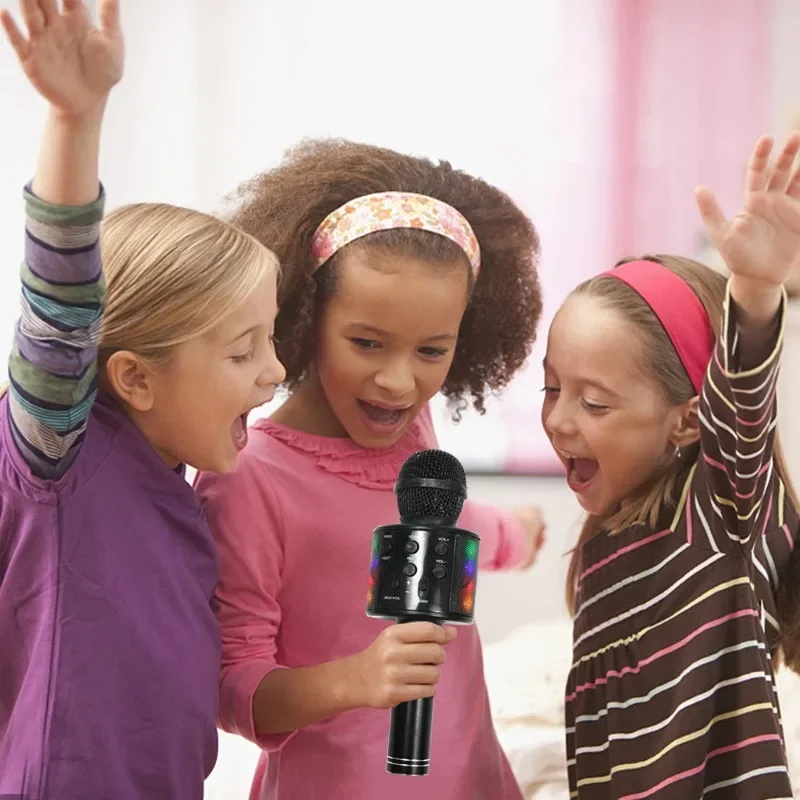 ميكروفون صوت متكامل كاريوكي لاسلكي للأطفال يغني ميكروفون كاريوكي لاسلكي واحد للأطفال أفضل هدية لعبة