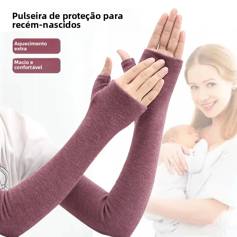 cashmere-arm-sleeve-cover-women's-maternity-sleepwear-arm-protection-anti-cold-air-conditioning-home-use-wrist-support