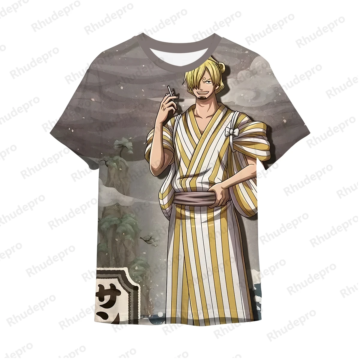 Camiseta infantil Monkey D Luffy, estilo Harajuku, Tops Roronoa Zoro, Vestuário de Streetwear curto, 5XL, 5XL, 2021