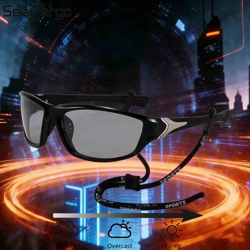 SEAMERGO High-quality Photochromic Polarized Cycling Sunglasses Metal Rack Plating Accessories UV Resistant Decorative Glasses