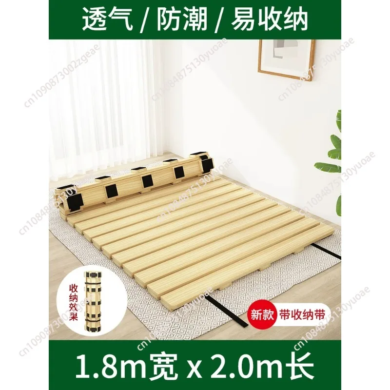 Tatami mattress solid wood row skeleton moisture-proof breathable hard mattress household folding floor bed board bed frame hard