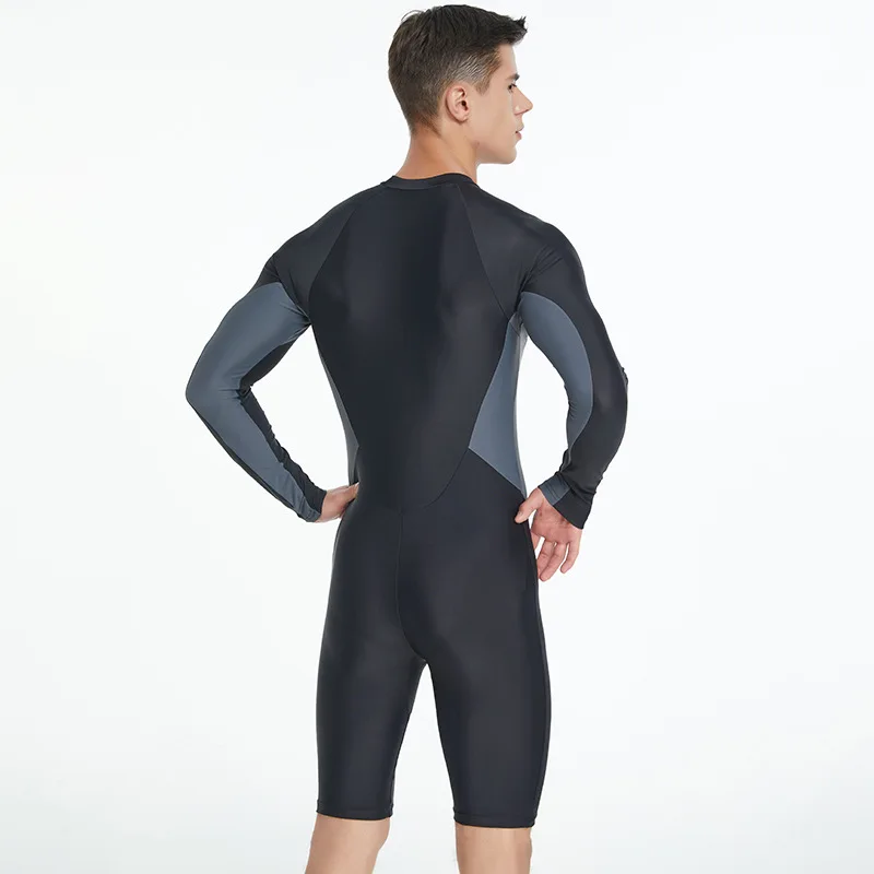 Men Long Sleeve Quick Dry Nylon UV Protection Surfing Wetsuit One Piece Spearfish Beach Diving Suit Lycra Water Sports SwimWear