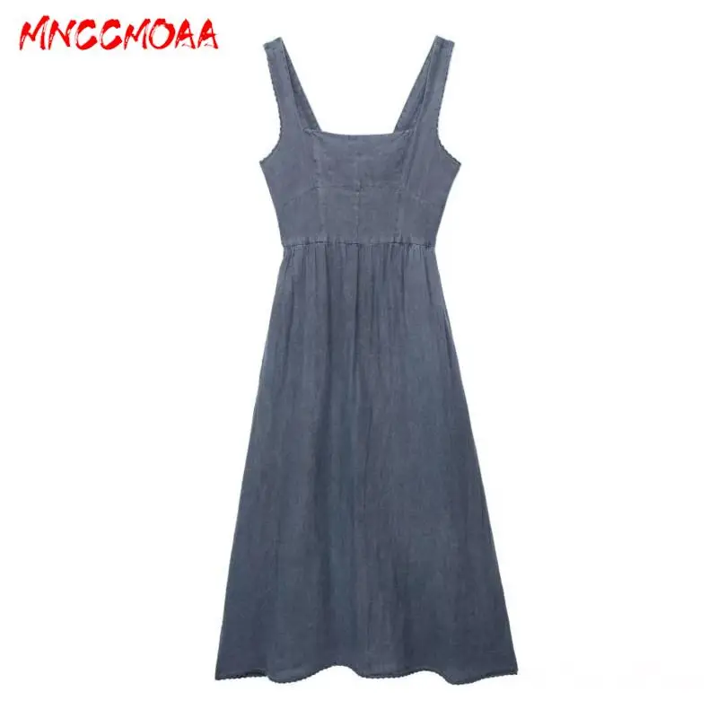 MNCCMOAA-Women's Sleeveless Backless Slip Dresses, Casual Grey Straps Midi Dress, Summer, New, 2024