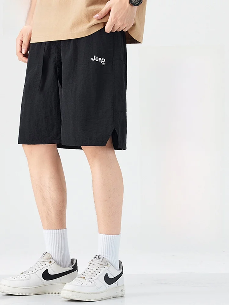 

Ice Silk Cool Sensation Casual orts Men's Summer Outdoor Loose Straight Cut Qui Dry Sports Five-Quarter Mid-Pants