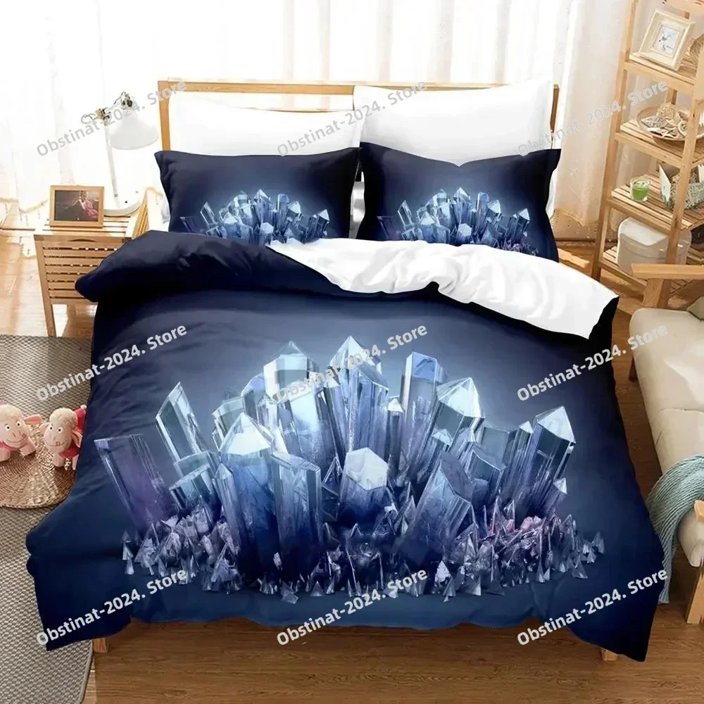 

Top Artistic Crystal Bedding Set Boys Girls Twin Queen Size Duvet Cover Pillowcase Bed For Kids Adult Fashion Home Textileextile