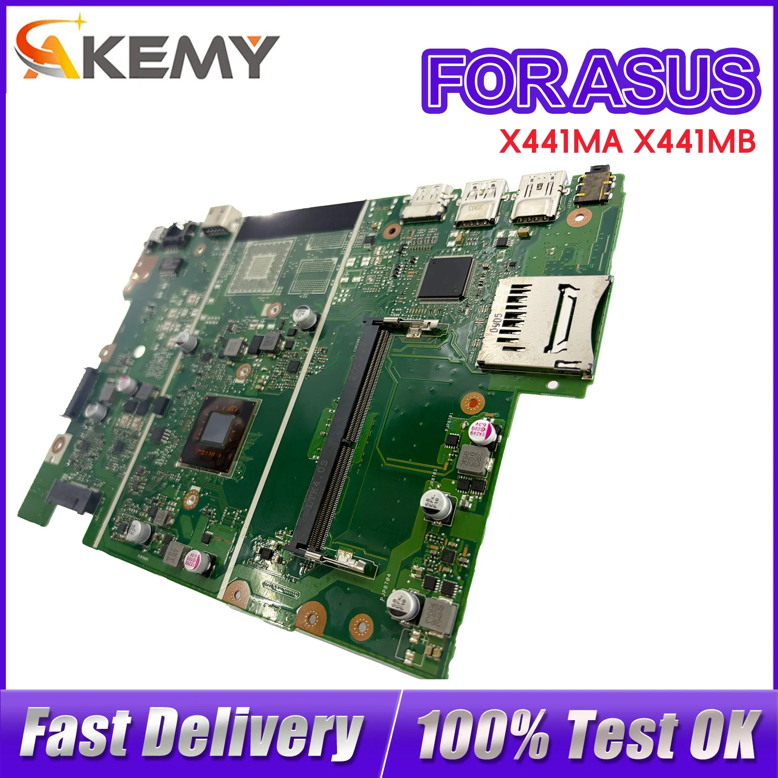 X441MA Laptop Motherboard For ASUS VivoBook X441MAR X441MA A441M X441M F441M X441MB Mainboard With Celeron CPU 100% Tests OK Stk
