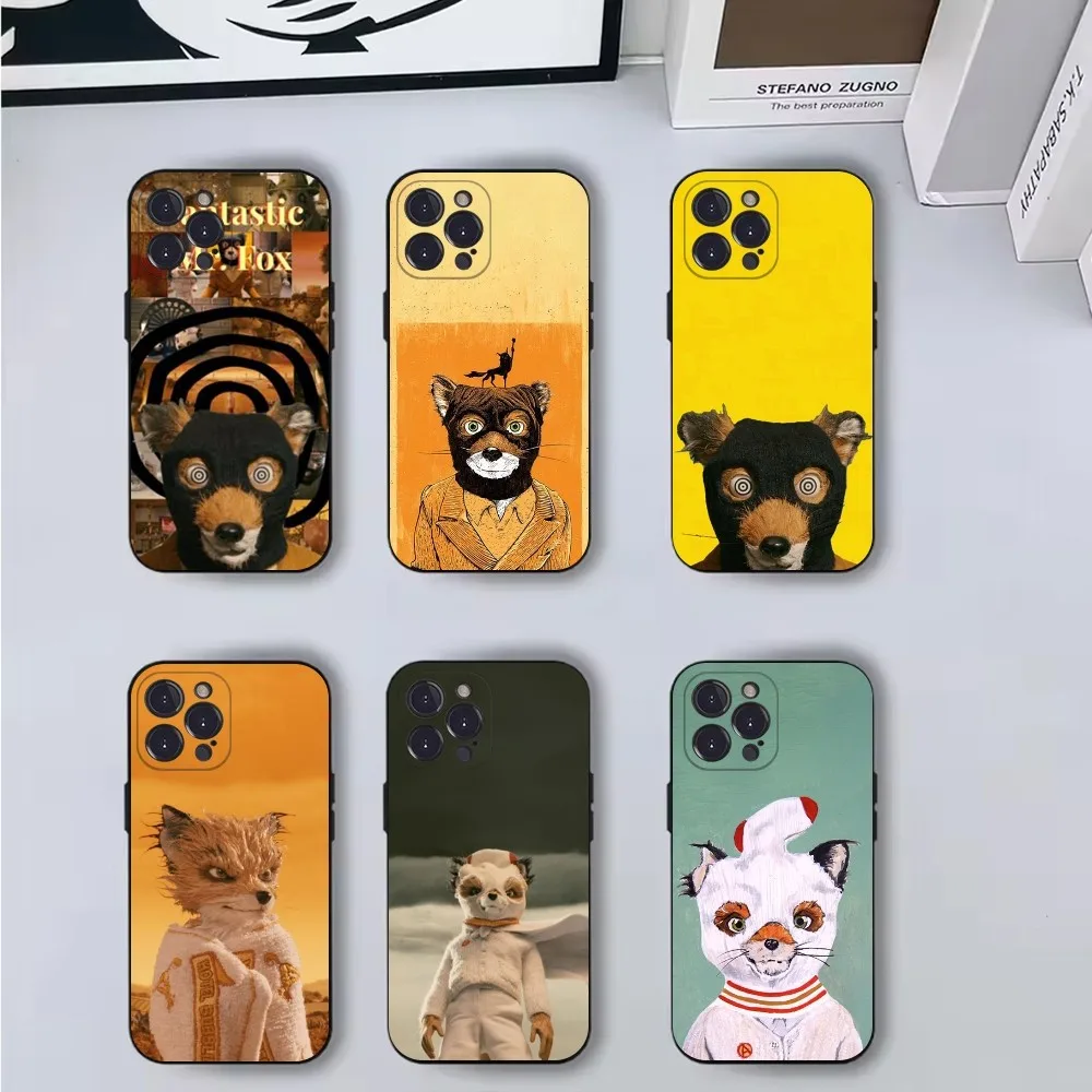 F-Fantastic Mr F-Fox Funda de teléfono para iPhone 16,15,14,13,12,11,Pro,X,XS,Max,XR,Plus,Mini Funda negra suave