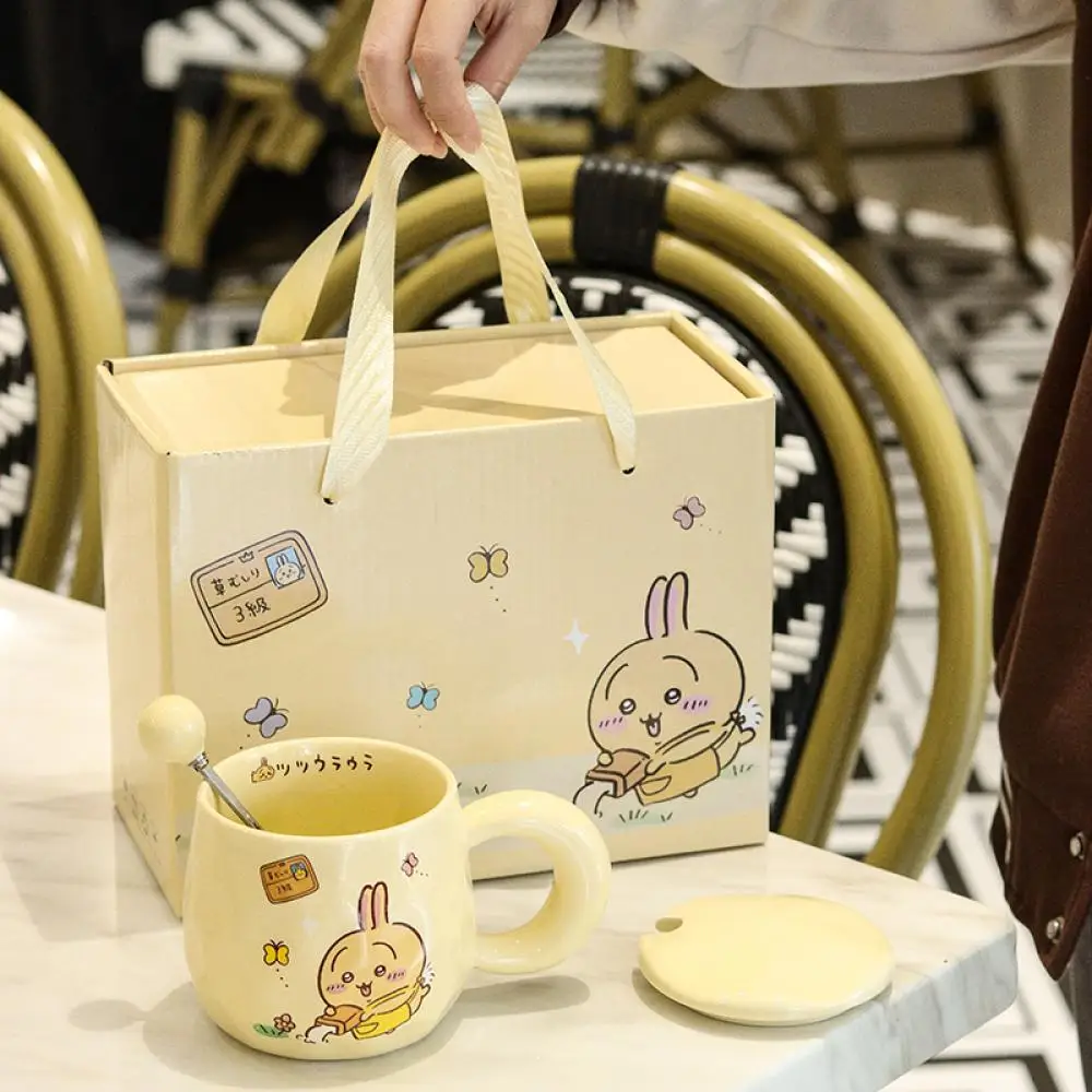 

Kawaii Chiikawa Usagi Hachiware Ceramic Water Cup Gift Box Cartoon Mug Coffee Cup Cute Girlfriend Festival Gift Household Use