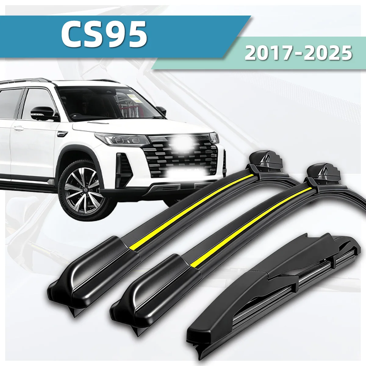 

Щетки стеклоочистителя для Chana CS95 2017-2025: передние и задние дворники из натурального каучука, аксессуары для автомобилей 2019, 2020, 2022, 2023 годов