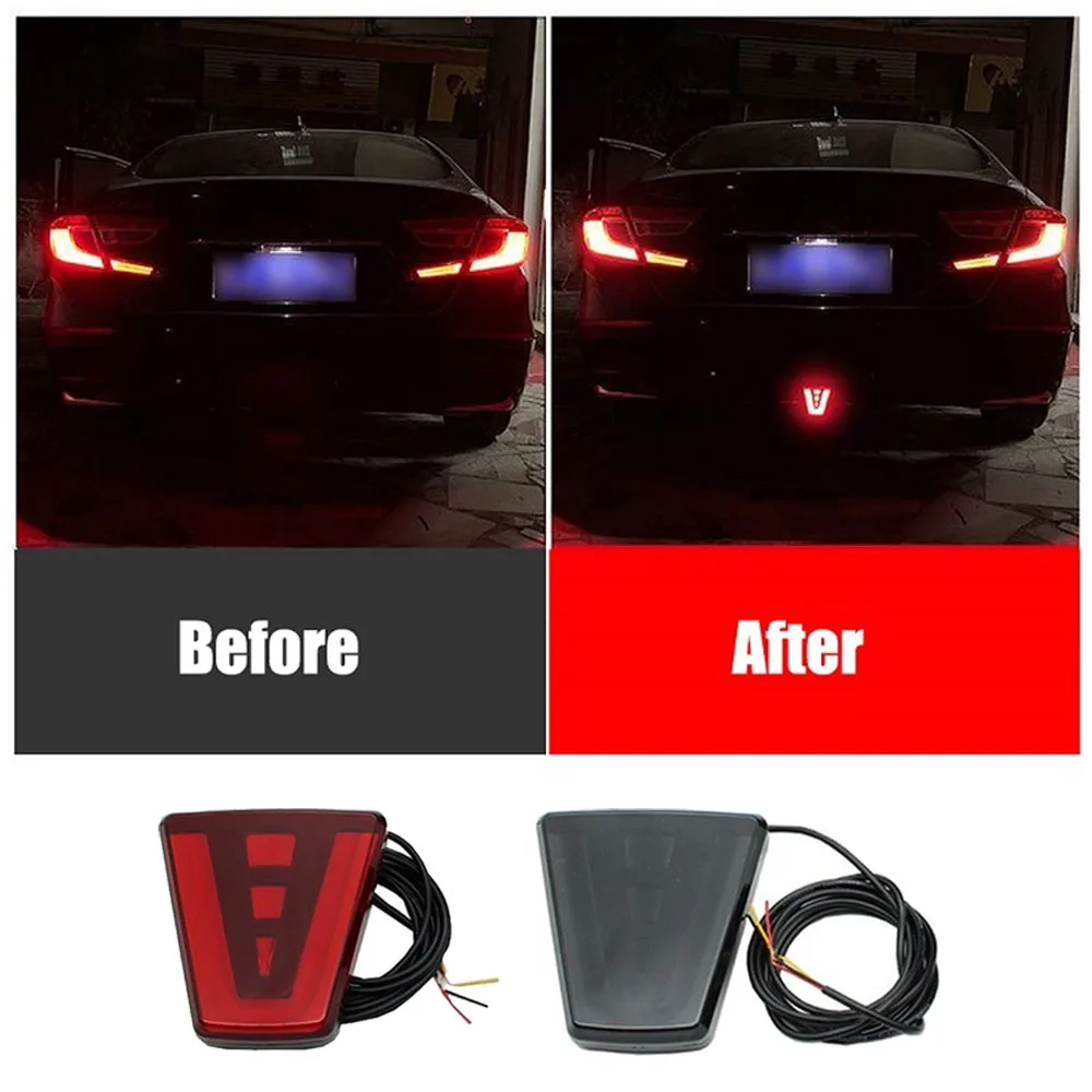 12V F1 Style Led  Red Third Rear Tail Brake Light Warning Stop Fog Lamp Brake Lights Pilot Light For Car SUV JDM BBA Motorcycle