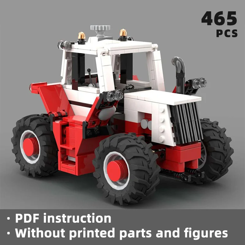 

vintage traction king tractor agriculture machinery bricks 4WD farming farm blocks city tillage equipment moc vehicle display