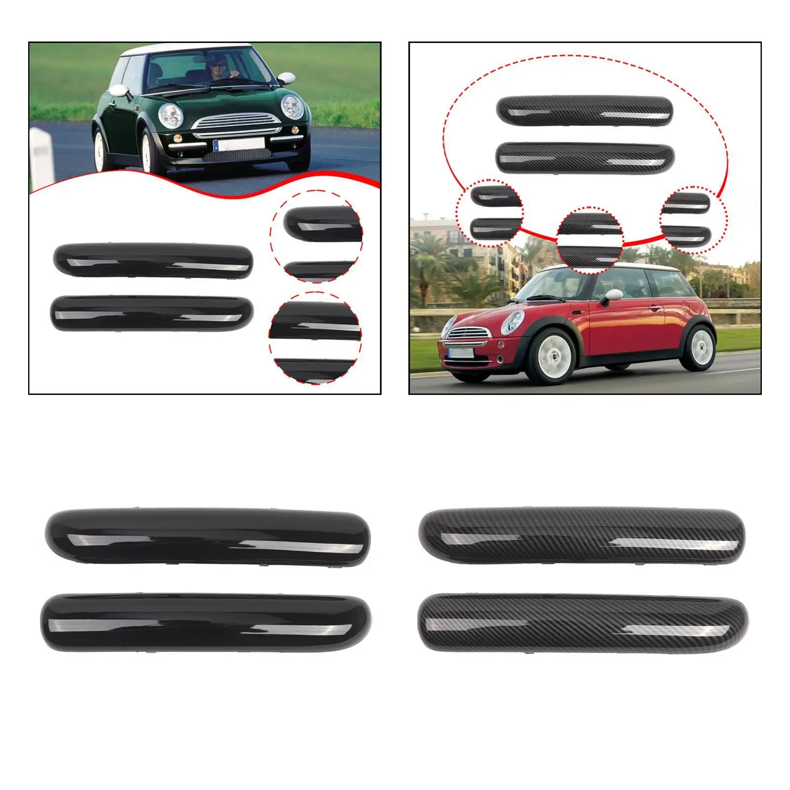 

2x Front Bumper Trims Automotive Supplies Maintenance Modification 51116800142 for Mini Copper Cabrio R50 200106- 2004