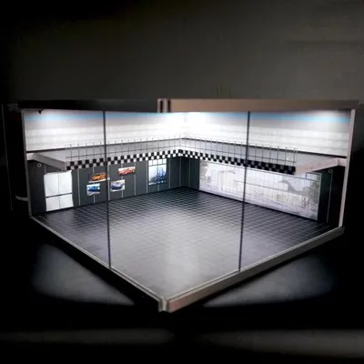 1/64 Alloy Car Model Exhibition Hall Garage Scene Double-Layer Storage Display Cabinet