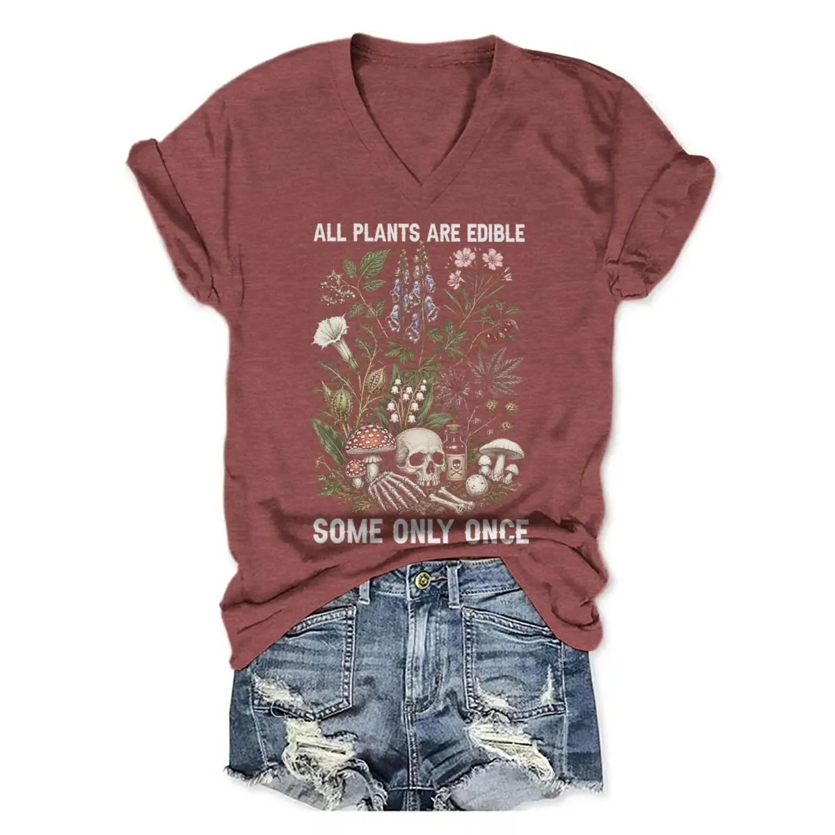 fashion plants and skull 