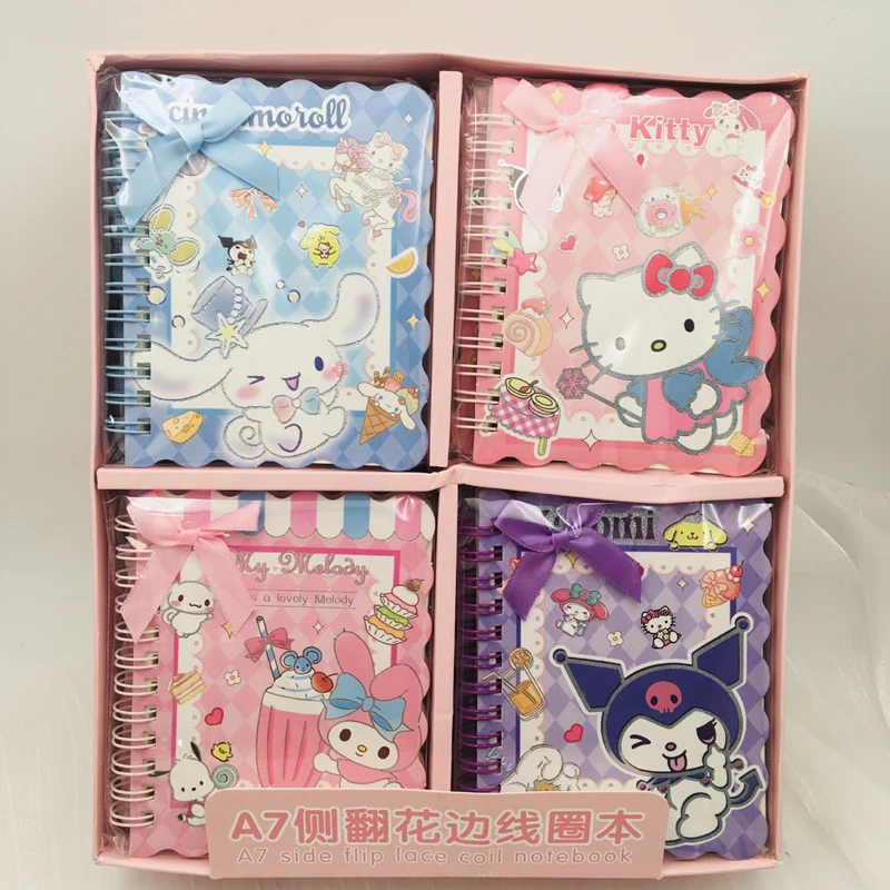 Sanrio Coil Book A7 High Face Value Kuromi Rollover Lace Student Diary Book Portable Pocket Book Notebook Wholesale