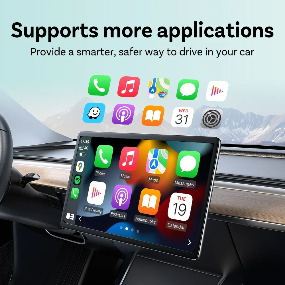 OTTOCAST ウルトラミニジェム 2 in 1 ワイヤレスCarPlay Android Autoアダプター USBドングル プラグアンドプレイ 高速接続 ベンツ アウディ トヨタ VW対応