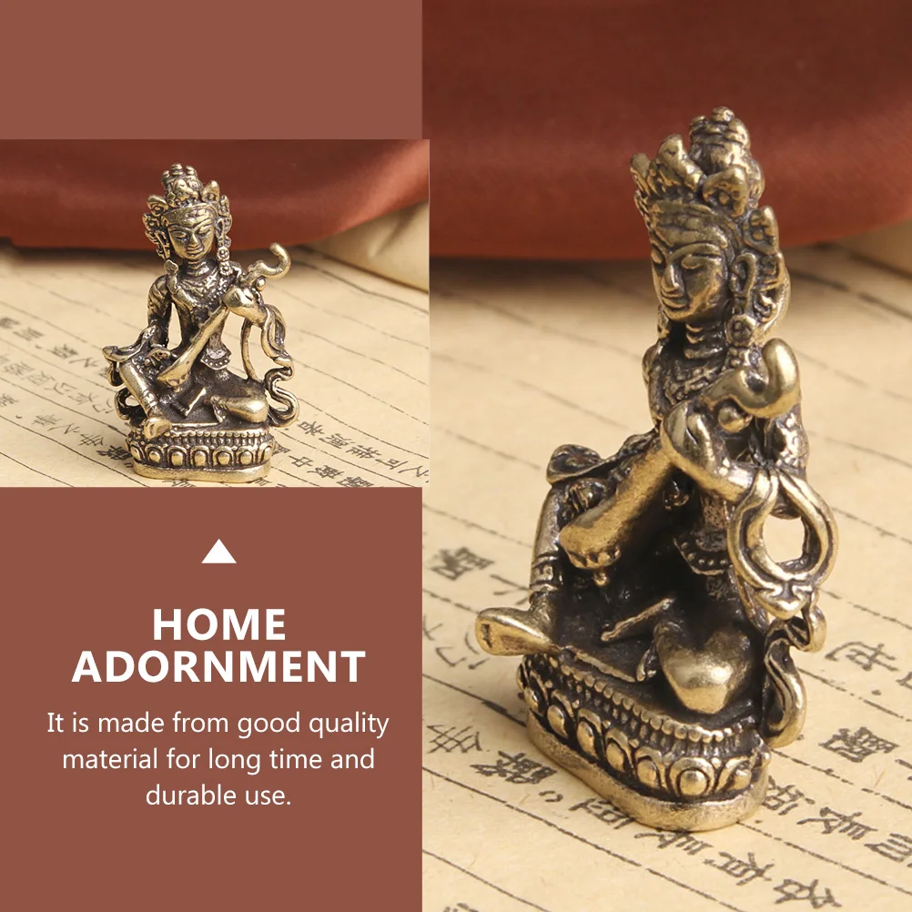 

2 Pcs Buddha Statue Brass Decorative naments Home Desktop Decor Office Desktop Home Adornment Feng Shui Wealth Gift