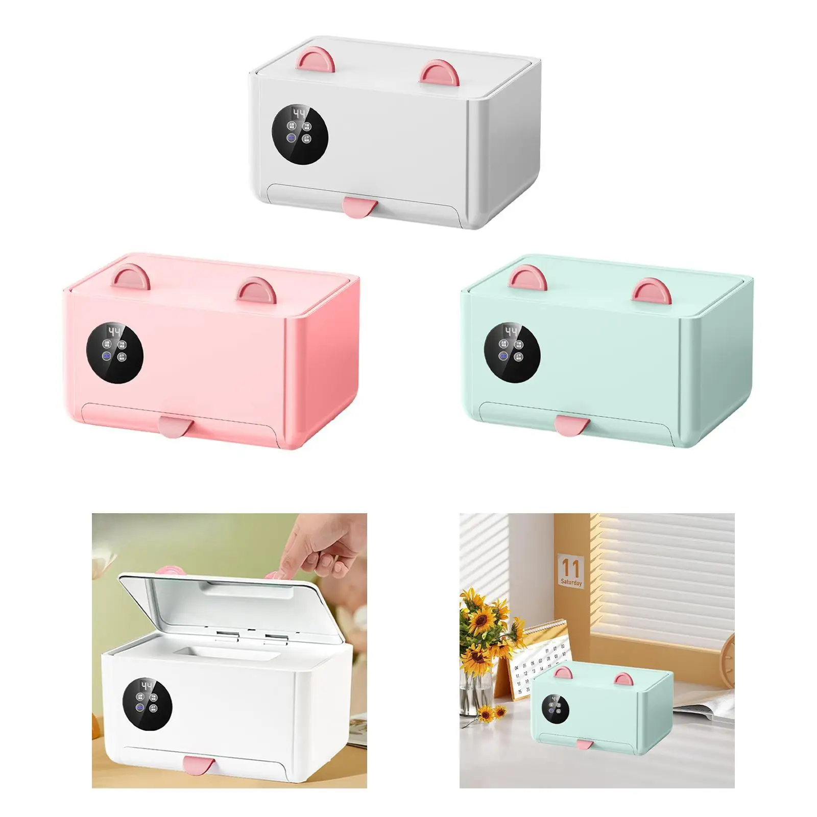 Wipe Warmer Portable Wipe Dispenser Temperature Adjustable Wet Tissue Heater