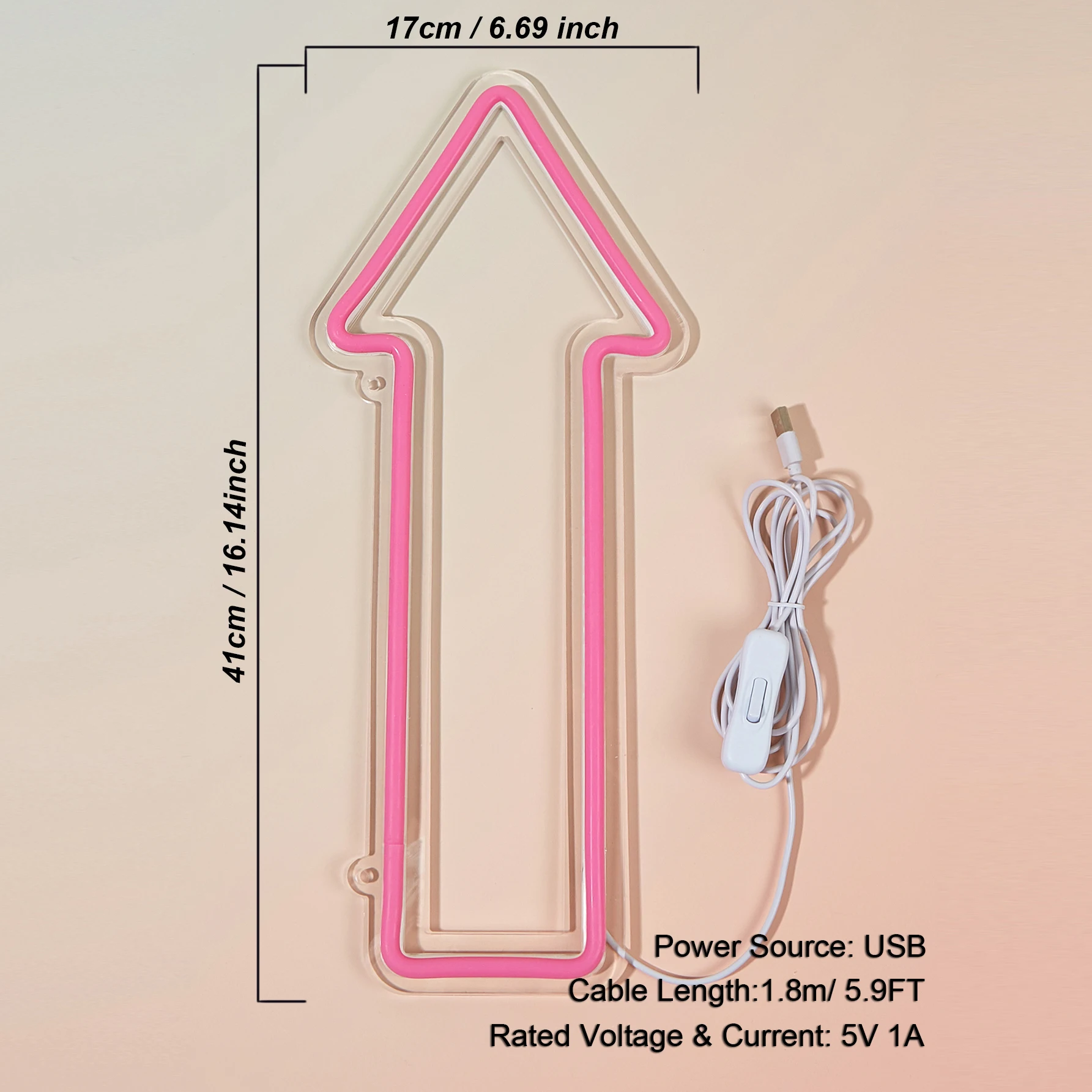 Chi-buy LED Neon Bow and Arrow USB Powered Neon Signs Decor Lamp Signs Birthday Gift Wall Art For Bedroom Room Bar Shop