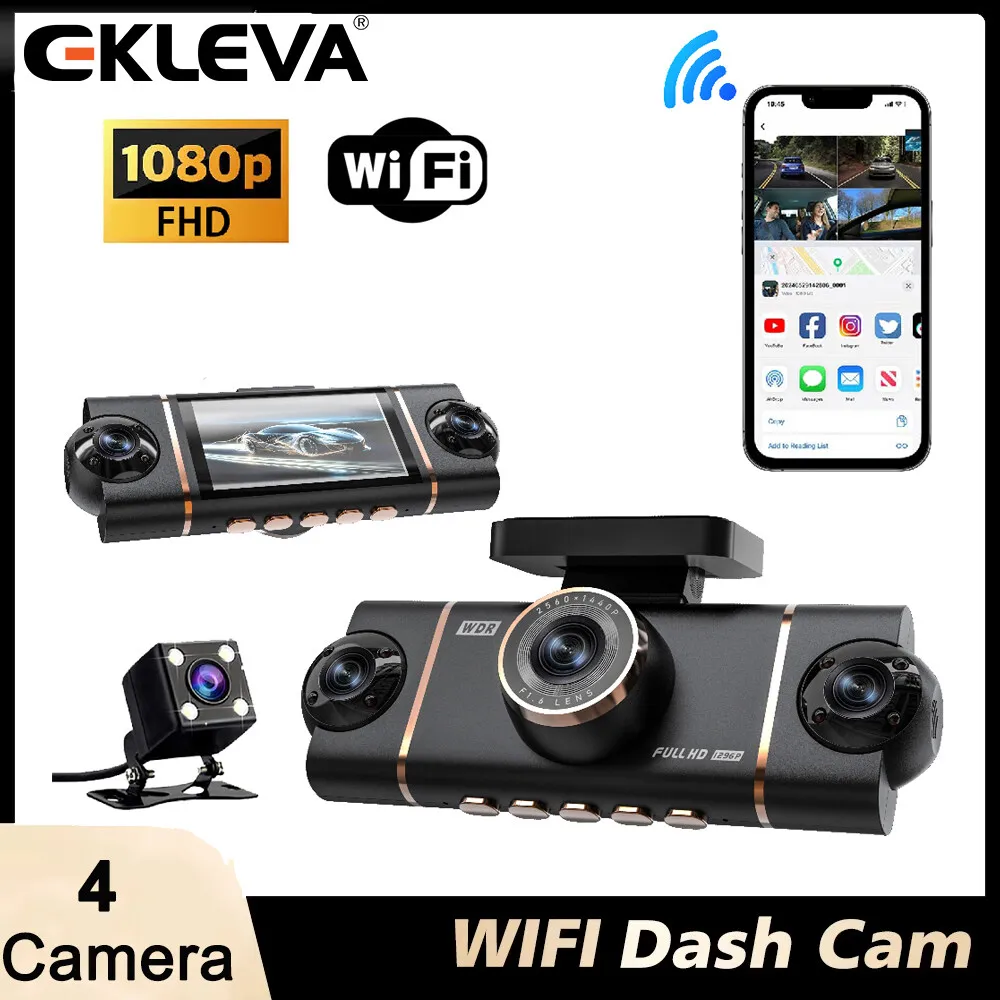 4 Channel Hidden Dash Cam with APP 1080P HD Night Vision Parking Monitor G-Sensor Loop Recording Motion Detection Blackbox