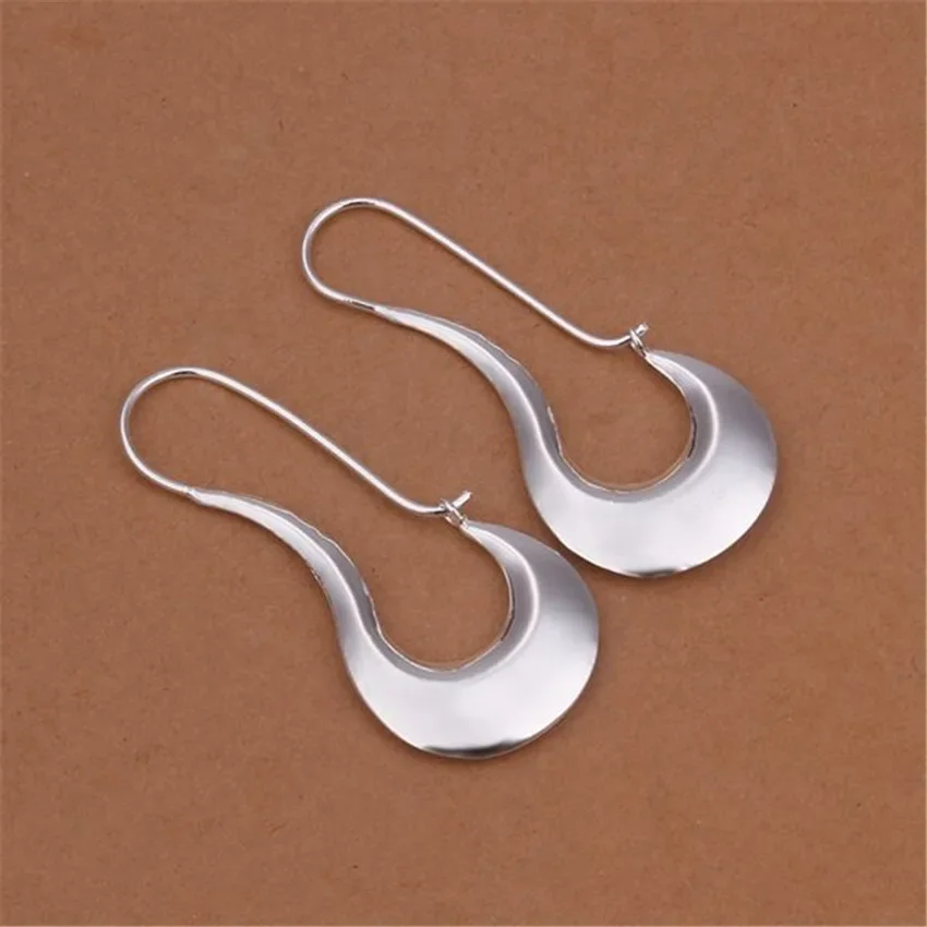 Fine Silver Plated Drop Earrings Charm for Women Jewelry Fashion Wedding Engagement Party HOOP Nice Gift