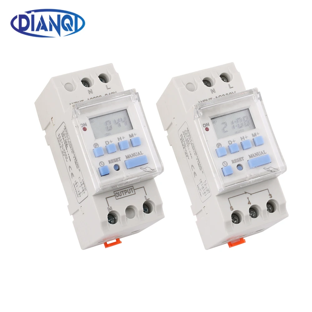 Timer Switch Din Rail Digital AHC30A 1NO1NC AHC30B 1NO 30A weekly programmable electronic microcomputer 220V 230V 12V 24V 110V