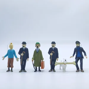 6 buah / set Kartun Petualangan Tintin PVC Action Figure Tintin Milou Dupont Mainan Koleksi Busana Anak-anak Dekorasi Hadiah Natal 6 penjualan terbaik asterix lego - №