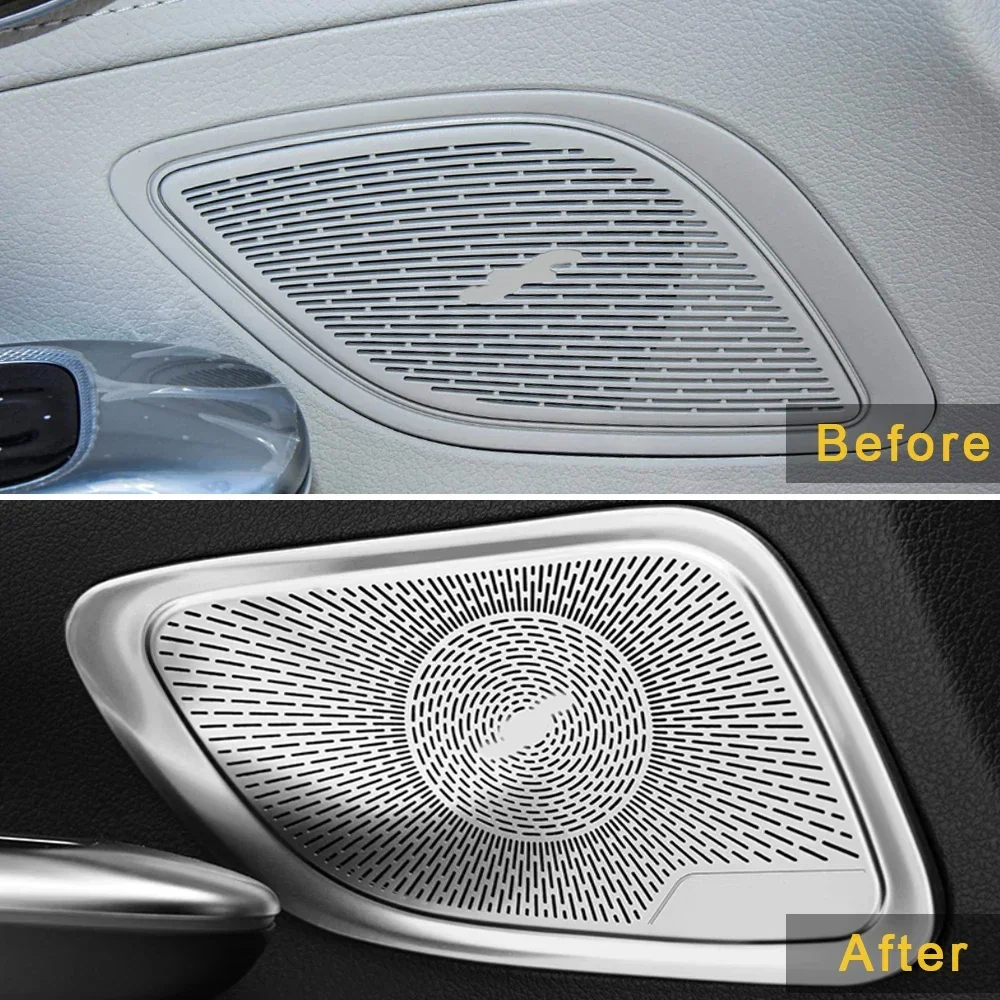 For Mercedes-Benz EQE (V295) 2022 2023 2024 Car 4-Door Audio Speaker Cover Loudspeaker Pad Frame Sticker Interior Accessory