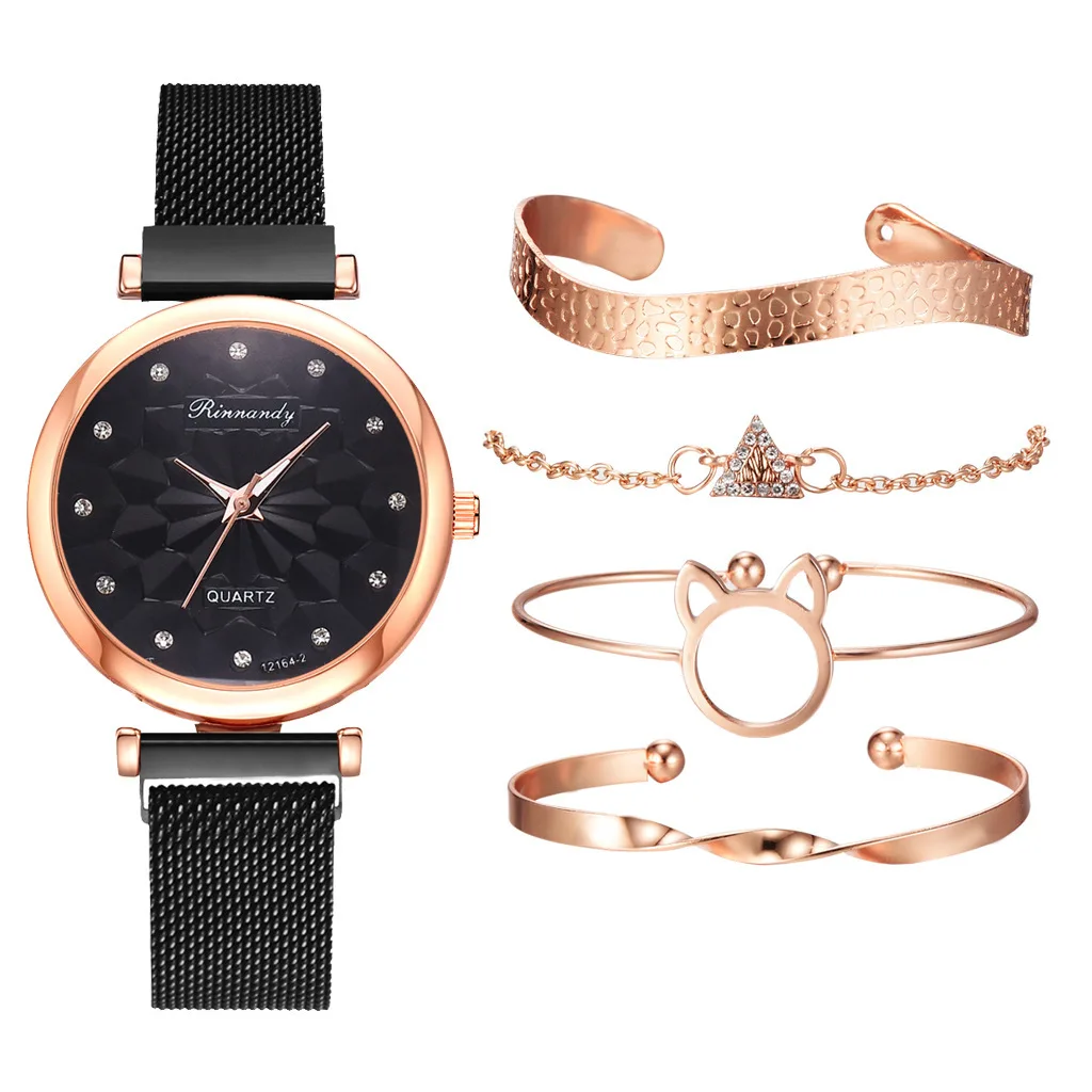 Starry Sky Women's Watch, Iron Stone Mesh Strap Watch, Sparkling Quartz Women's Fashion Style Watch