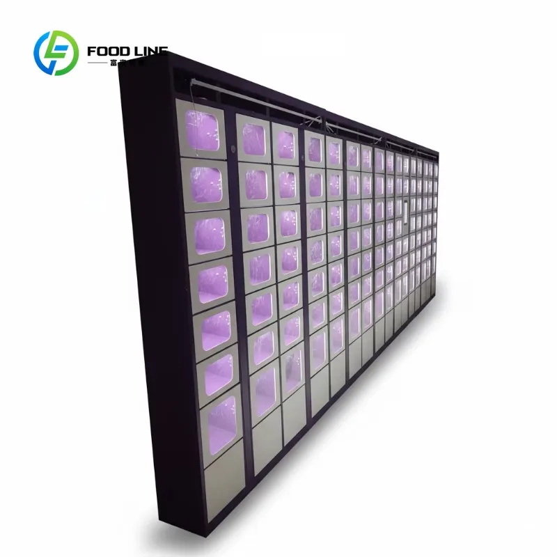 Smart Electronic Lock Takeaway Locker Heated Transparent Food Storage Cabinet Rust-Resistant Durable Assembled Structure