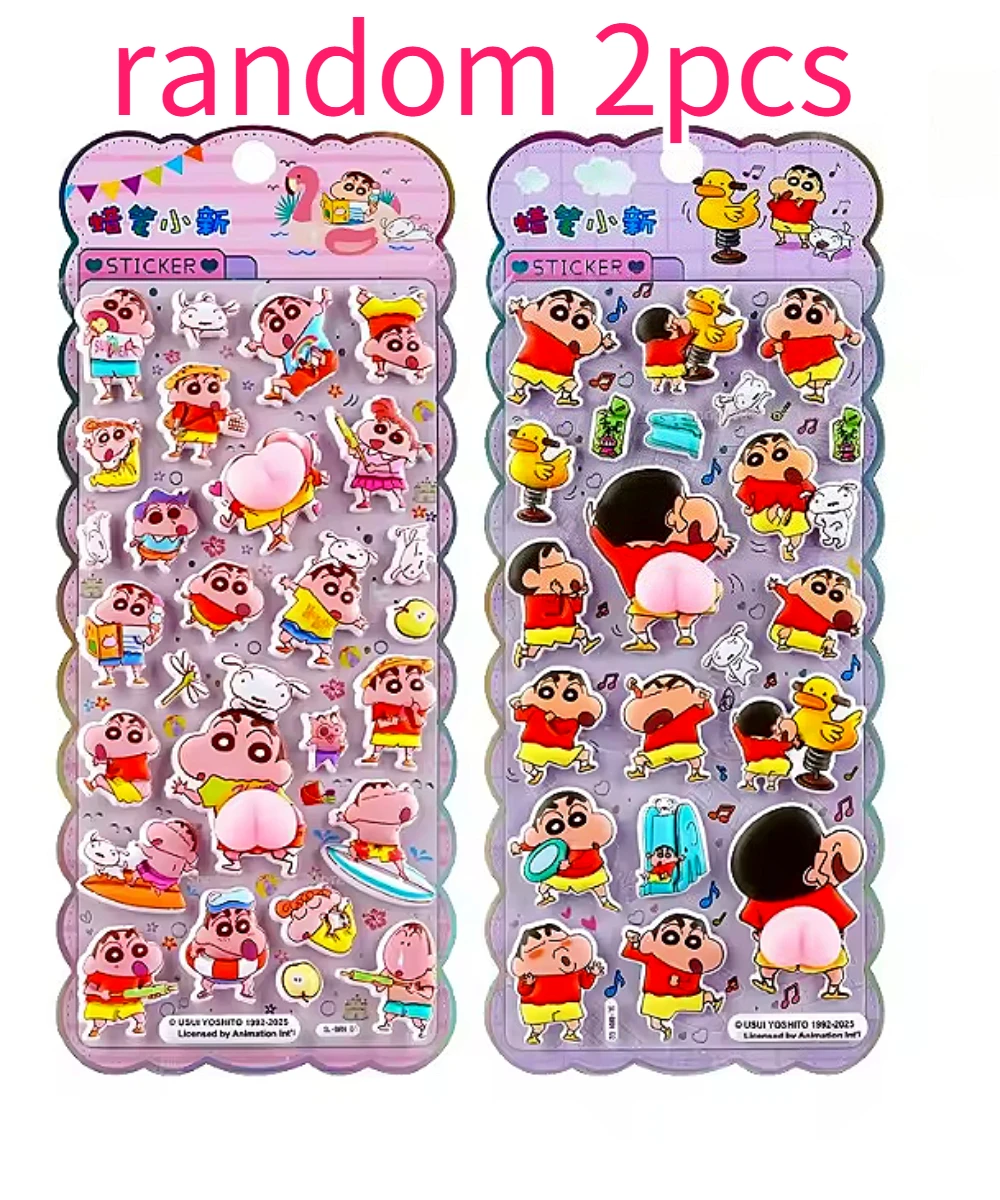 Pegatina 3D de Crayon Shin-chan, Calcomanía Suave con Forma de Glúteos Felices para Aliviar el Estrés y Decorar Fundas de Teléfono para Niños