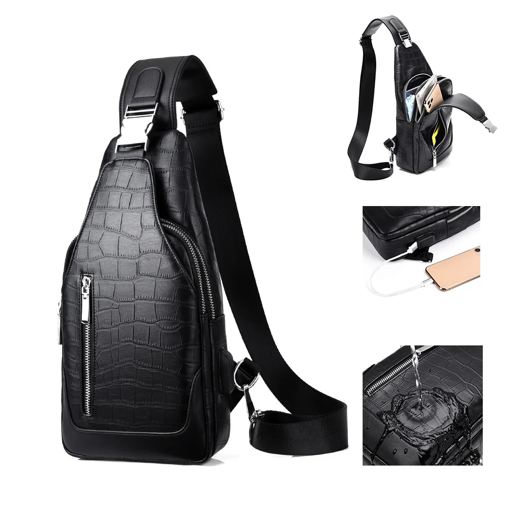 New Fashionable Large Capacity Bag Single Shouldergenuine Leather  Men's Large Capacity Crossbody Bag Multifunctional Chest