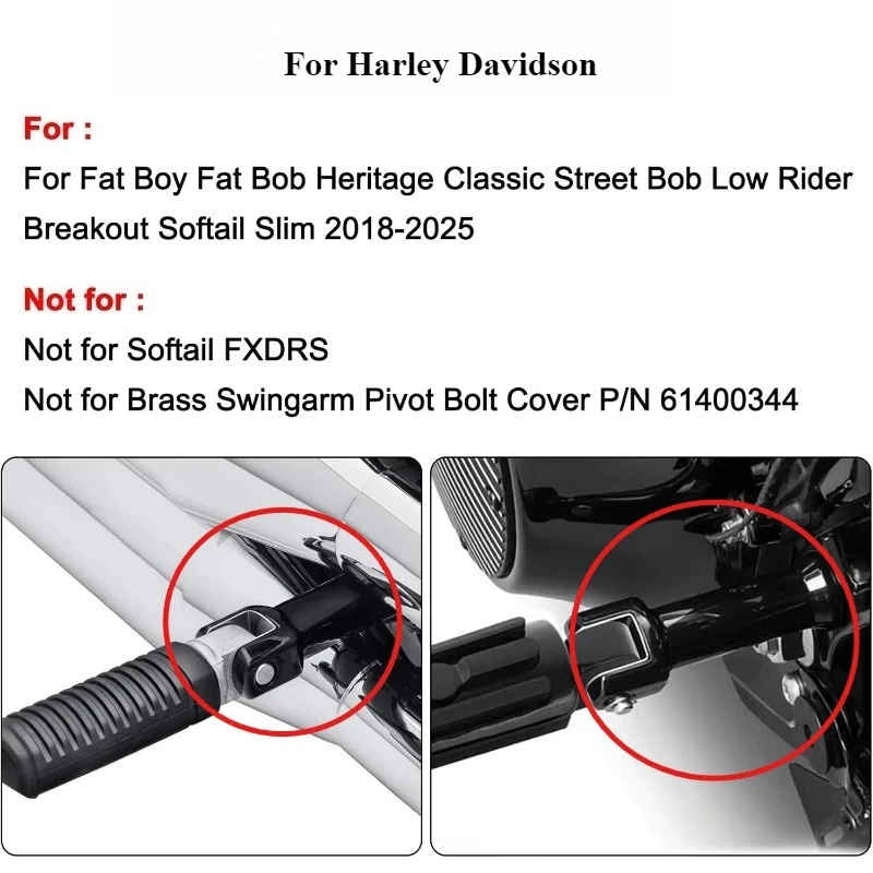 

Motorcycle Left Right Pegs Passenger Footpeg Supports for Harley Heritage Sport Glide Slim Street Bob Breakout 2018-2025