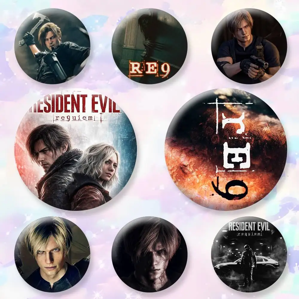 Leon R-Resident E-Evil 9 Brooches Cartoon Badge Pins Backpack Hat Accessories Friend Gift