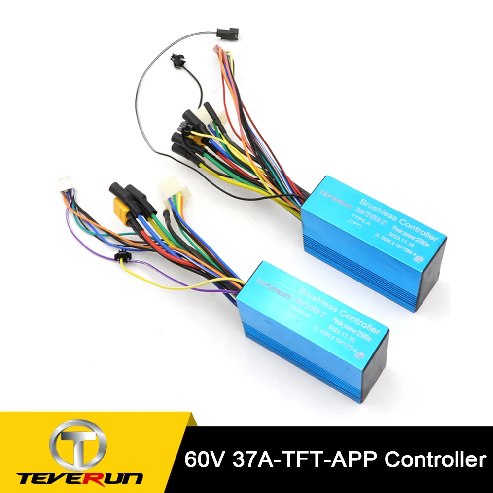 

Original Teverun Controller 60V 37A For 2023 APP Version Teverun Fighter 11/11+ Electric Scooter Front Rear Sine Wave Controller